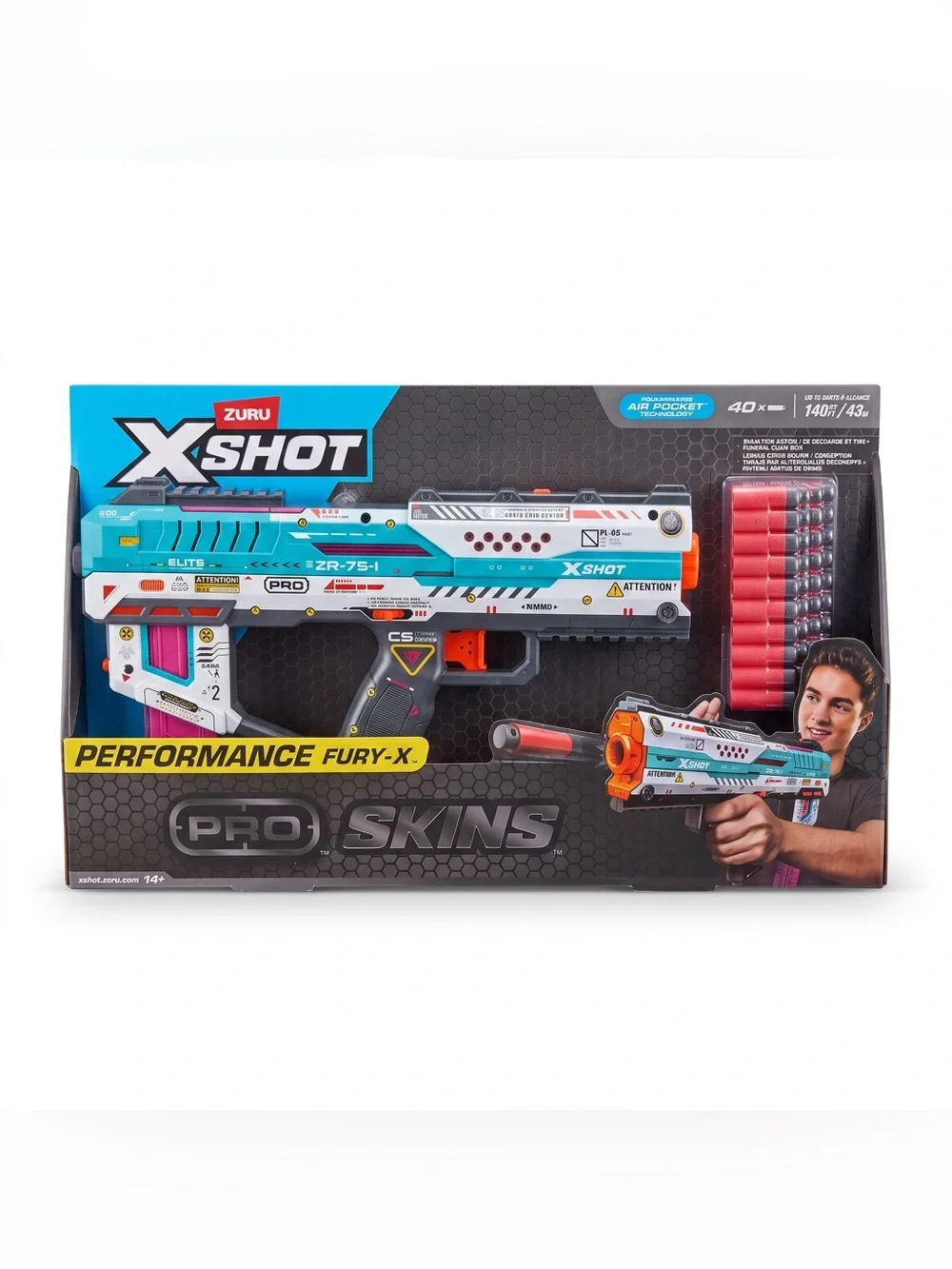 X-Shot Performance Fury-X Blaster - Blue White Orange
